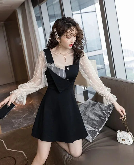 Dresses For Women Party Evening A Line Curvy One Pieces Beach New Features Of Elegant Luxury Prom Mesh Woman Long Sleeve Dress