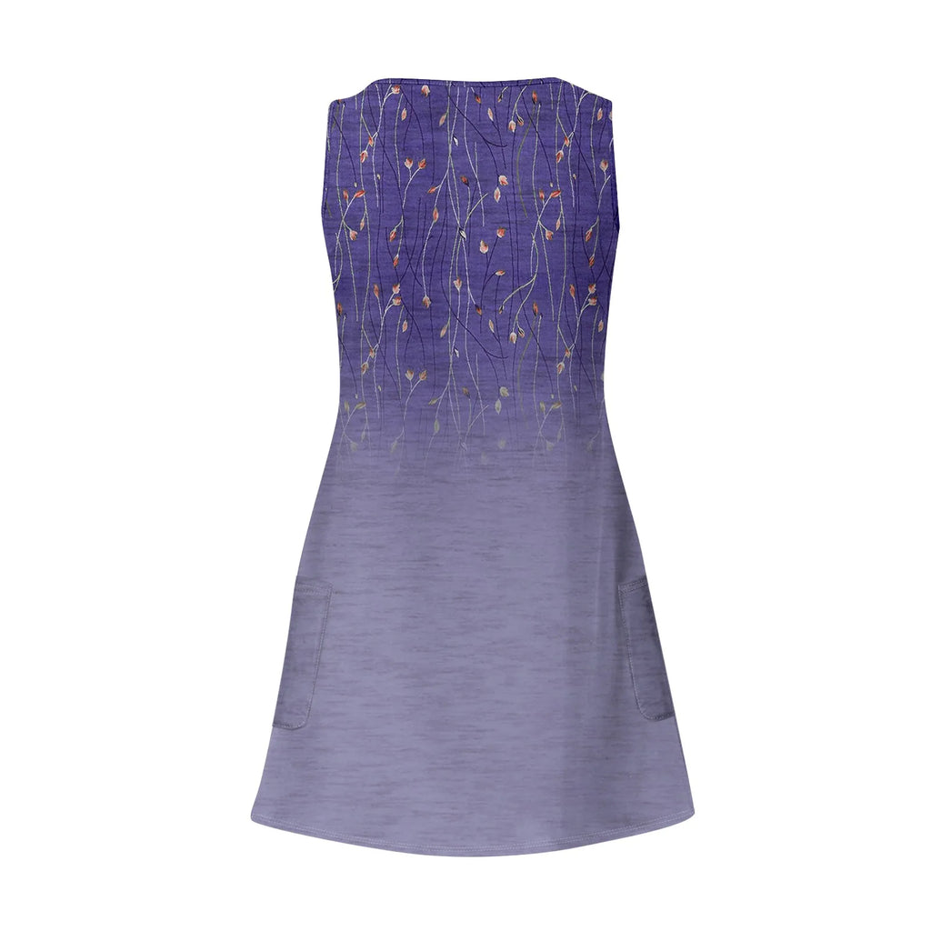 Dresses For Women 2024 Fashion Women'S Casual Print Summer Bohemian Beach Dress With Pockets V Neck Tank Dress Formal Dresses