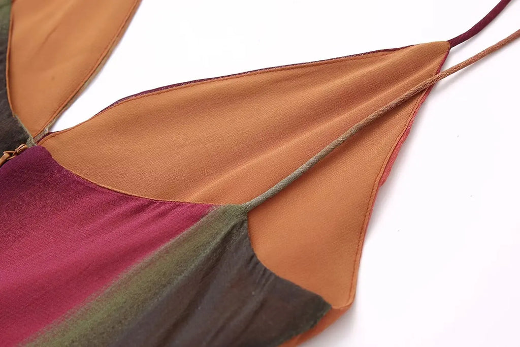 Deep V Neck Dresses for Women Sexy High Waisted Y2k Lady Elegant Party Elegant Printed Pleated Sleeveless Vacation Robes