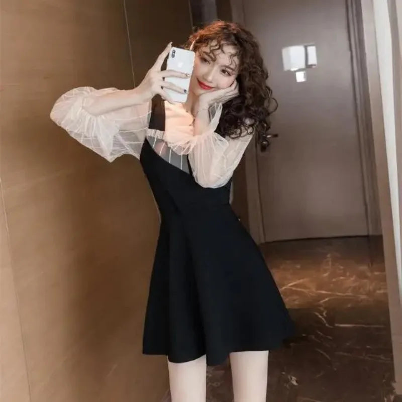 Dresses For Women Party Evening A Line Curvy One Pieces Beach New Features Of Elegant Luxury Prom Mesh Woman Long Sleeve Dress