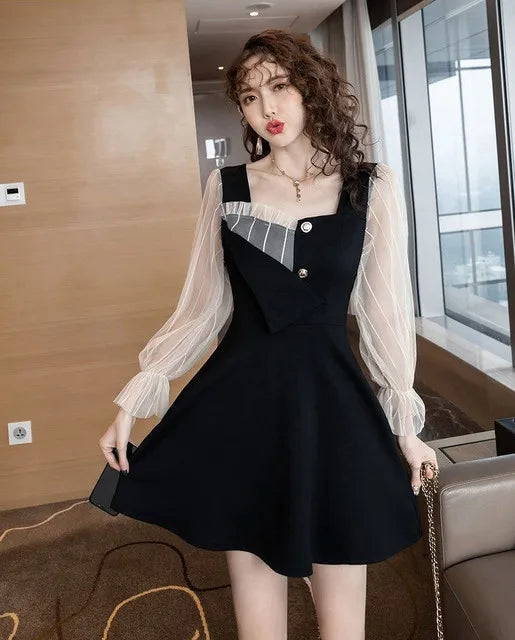 Dresses For Women Party Evening A Line Curvy One Pieces Beach New Features Of Elegant Luxury Prom Mesh Woman Long Sleeve Dress