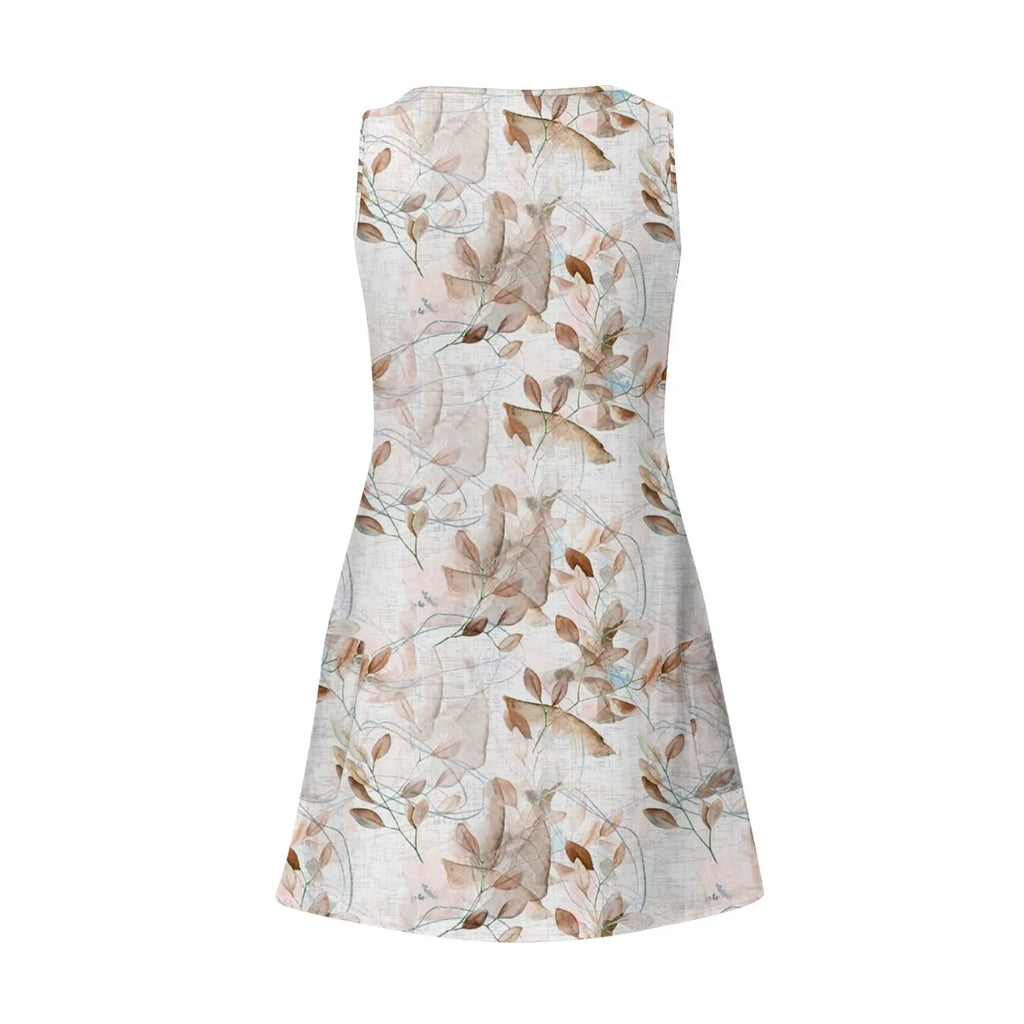 Dresses For Women 2024 Fashion Women'S Casual Print Summer Bohemian Beach Dress With Pockets V Neck Tank Dress Formal Dresses
