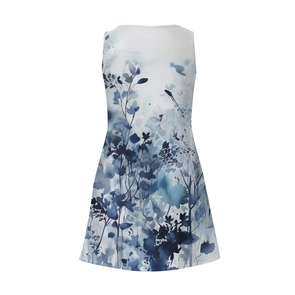 Dresses For Women 2024 Fashion Women'S Casual Print Summer Bohemian Beach Dress With Pockets V Neck Tank Dress Formal Dresses