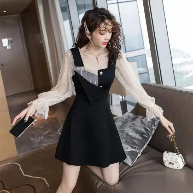 Dresses For Women Party Evening A Line Curvy One Pieces Beach New Features Of Elegant Luxury Prom Mesh Woman Long Sleeve Dress